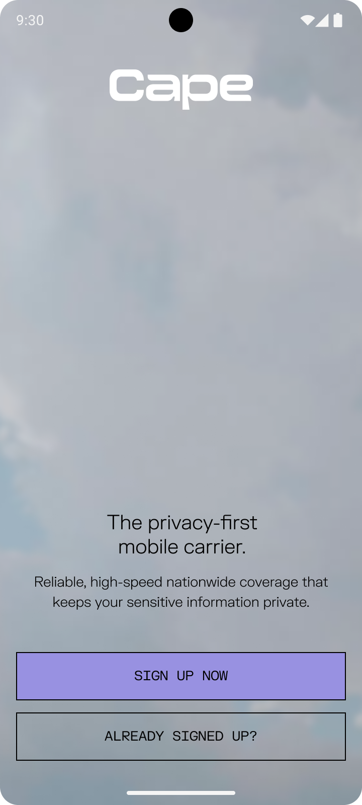 Welcome Screen
